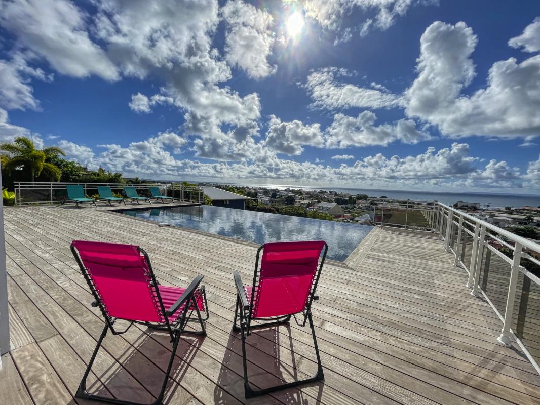 A louer villa vue mer Saint François Guadeloupe_Piscine et mer-2